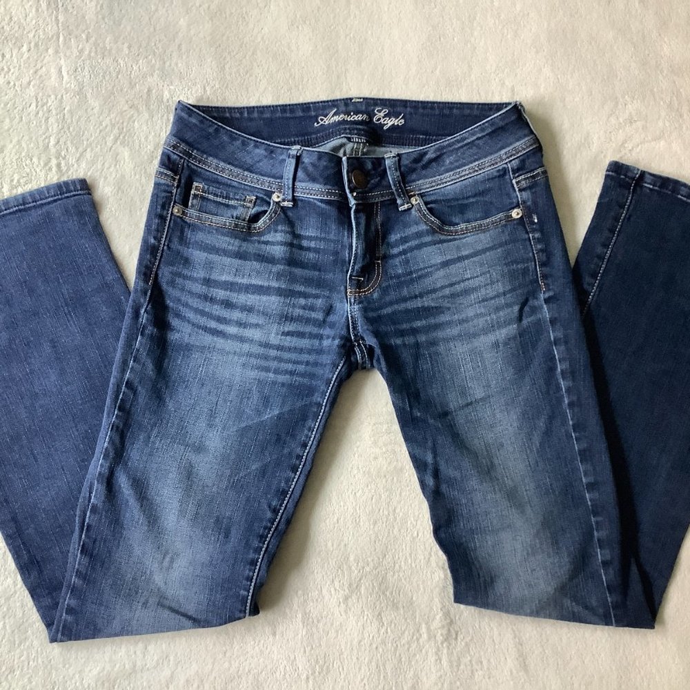 American Eagle Jeans Stretch Medium Dark Wash Original Boot Size 4 Regular